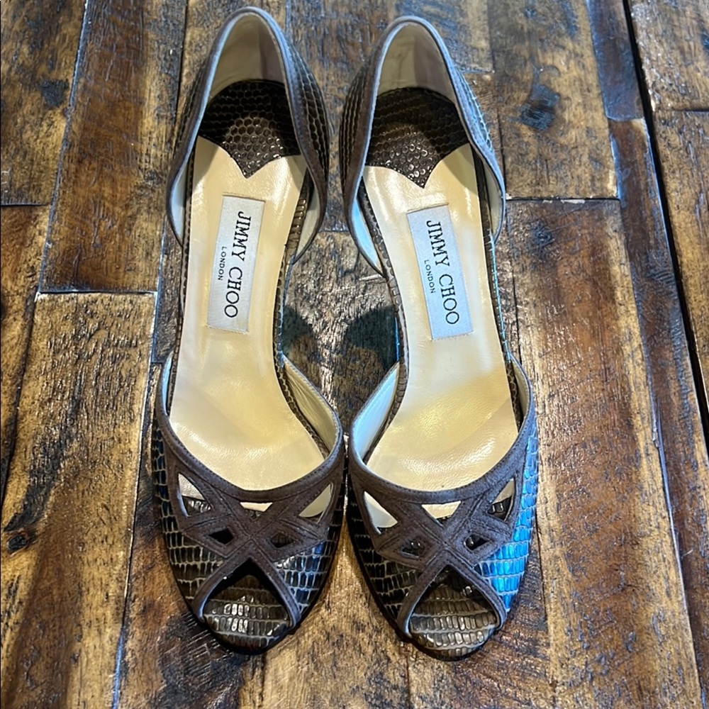 Jimmy Choo Brown Elegant Heels